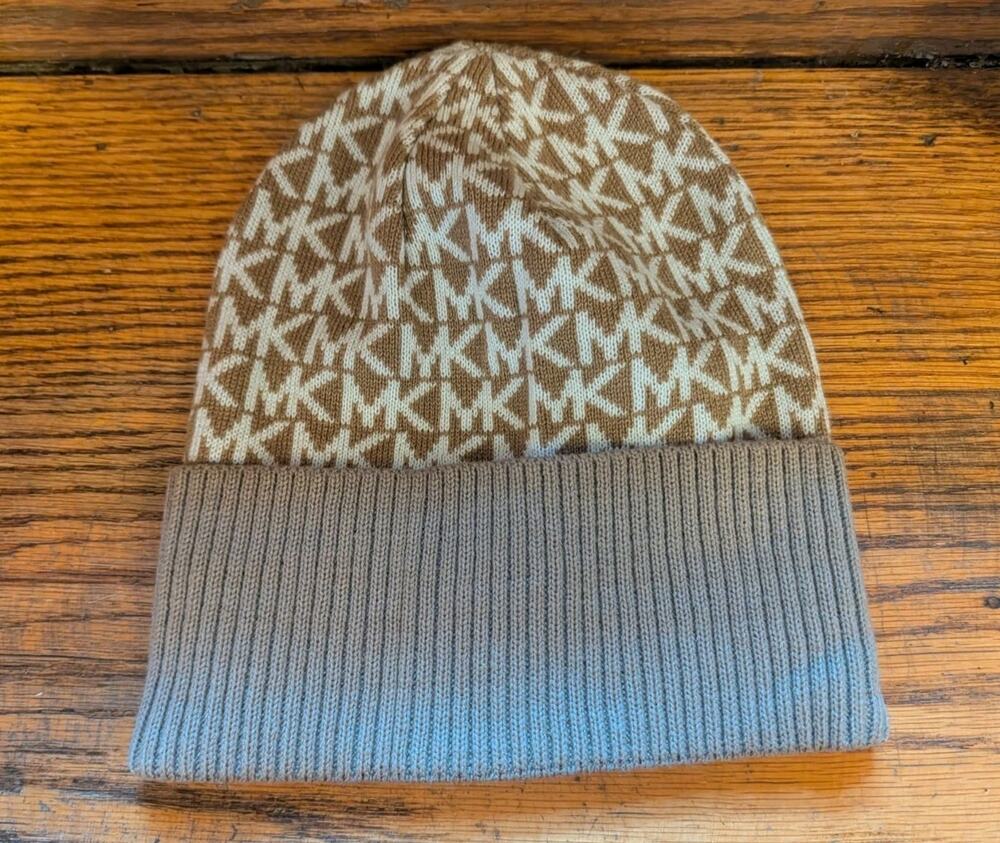Michael Kors Signature Brown Winter Beanie Hat Women's Small
